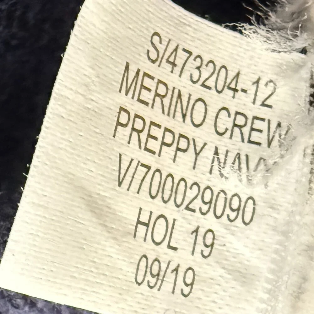 Banana Republic Italian Merino Wool by Baruffa Crew Neck Sweater XL Preppy Navy